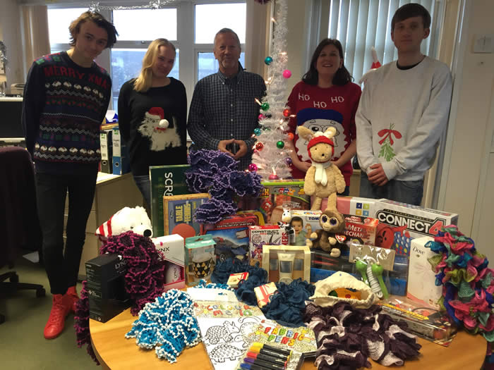 A collection of the gifts brought in by Wessex staff.
