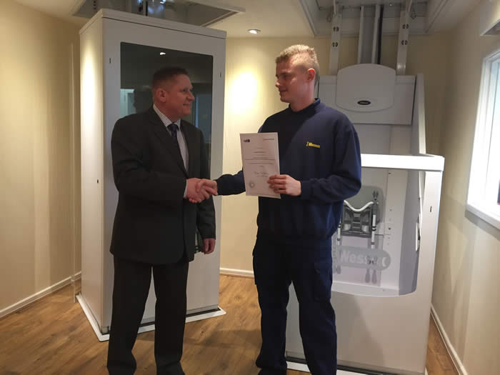 George being congratulated by our Production Manager