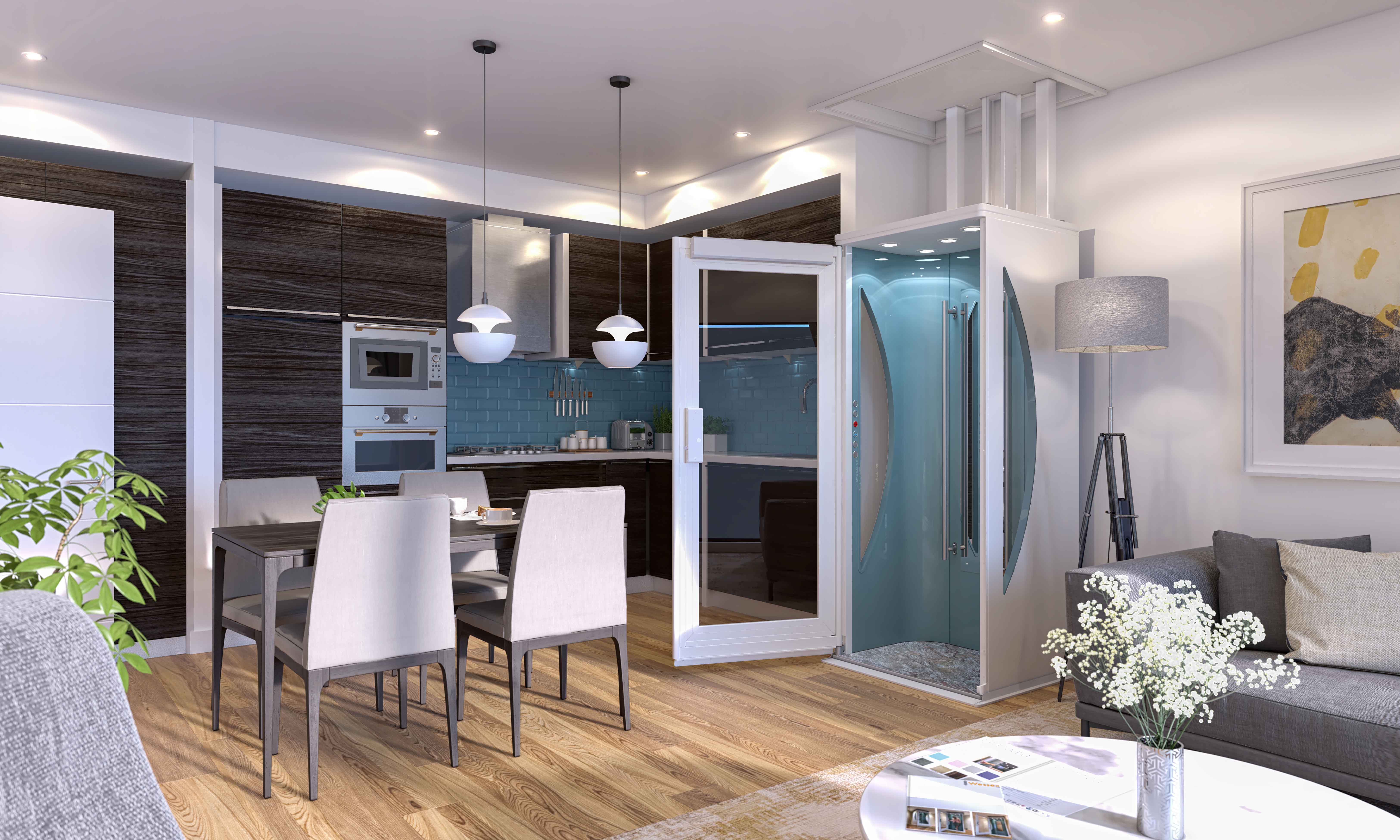 Our compact Elesse home lift